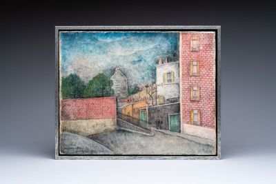 Kho Khiem Bing (Vietnam, 1917-): 'Quiet Street at Dusk', oil on canvas, dated 1944