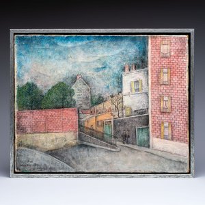 Kho Khiem Bing (Vietnam, 1917-): 'Quiet Street at Dusk', oil on canvas, dated 1944 — photo 1