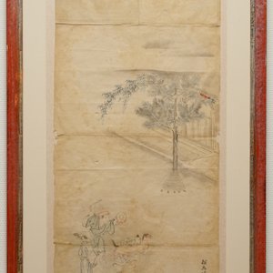 Kondo Harumasa (Japon, 19ème): Trois garçons dansants, aquarelle et encre sur papier, Edo, 19ème — photo 2