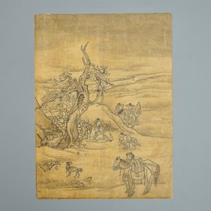 Koreaanse school: Figuren in een landschap, inkt op papier, Joseon, 18/19e eeuw — foto 1