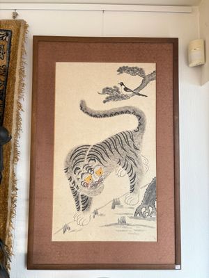 Korean school: 'A pair of tiger paintings', ink and colour on paper, Joseon, 19th C. — 照片 9