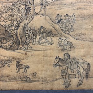 Korean school: Figures in a landscape, ink on paper, Joseon, 18/19th C. — 照片 6