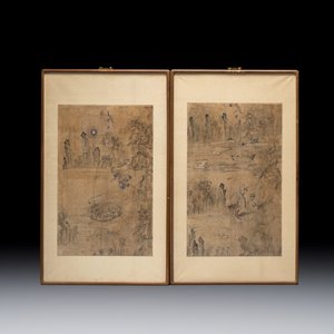 Korean school: 'Ode to the Red Cliff' and 'Immortals on a Dragon Carp', ink and colour on paper, Joseon, 18/19th C. — photo 2