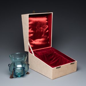 Lampe de mosquée en verre bleu clair, la Syrie ou la Perse, 10ème — photo 3