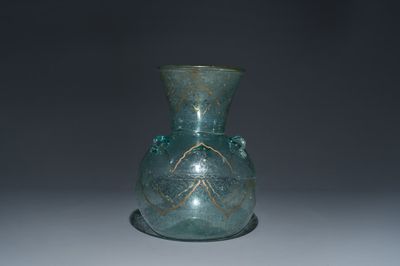 Lampe de mosquée en verre peint, probablement la Syrie, 19ème