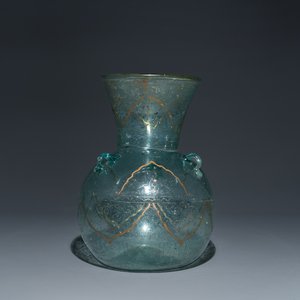 Lampe de mosquée en verre peint, probablement la Syrie, 19ème — photo 1