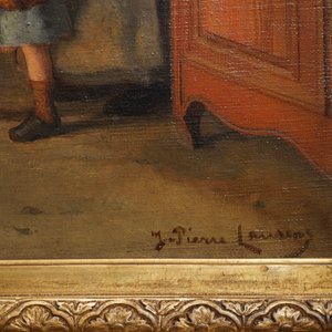 Laurens, Jean-Pierre (Frankrijk, 1875-1932), Moeder met dochter, olie op doek — foto 3