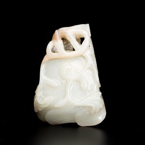 Lave-pinceaux en jade blanc taché de rouille en forme de lotus, Chine, Qing — photo 4
