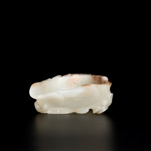 Lave-pinceaux en jade blanc taché de rouille en forme de lotus, Chine, Qing — photo 6