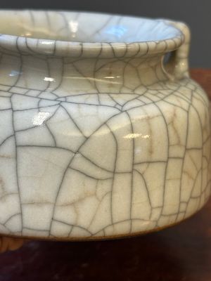Lave-pinceaux en porcelaine de Chine de type ge à émail craquelé, 18/19ème — photo 7