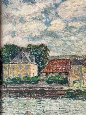 Léon De Smet (1881–1966): ‘Sight at Vernon-sur-Seine’, oil on board, signed, 20th C. — foto 3