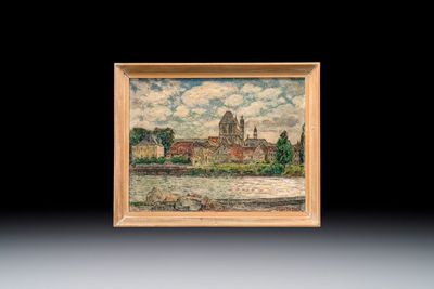 Léon De Smet (1881–1966): ‘Sight at Vernon-sur-Seine’, oil on board, signed, 20th C.