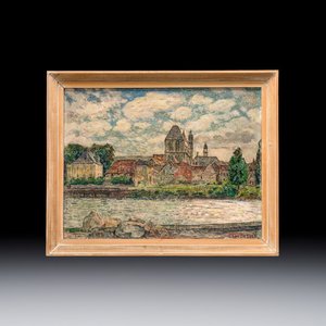 Léon De Smet (1881–1966): ‘Sight at Vernon-sur-Seine’, oil on board, signed, 20th C. — foto 1