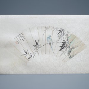 Lian Xi (1816-1884), encre et couleurs sur papier, daté 1877: 'Une peinture d'éventail figurant un oiseau' — photo 6