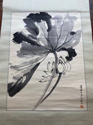 Liang Danfong 梁丹丰 (1935-2021): 'Lotus', inkt op papier, gedateerd 1976 — foto 2