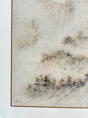 Liao Xinxue 廖新学(1900-1958): 'Mountainous landscape', ink on silk, 20th C. — photo 7