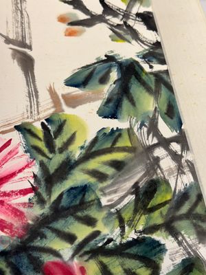 Linlu Xu 许麟庐 (1916-2011): 'Bird and chrysanthemum', ink and colour on paper — photo 7