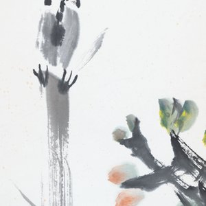 Linlu Xu 许麟庐 (1916-2011): 'Bird and chrysanthemum', ink and colour on paper — photo 4
