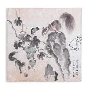 Liu Ruihua 劉瑞華 (1971): 'Squirrels and grapes', ink and colour on paper, dated 1995 and Jiang Yunge 江雲閣: 'Bamboo', ink on silk, dated 1949 — photo 16