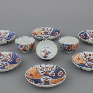 Lot de 3 tasses et 6 sous-tasses en porcelaine de Chine Imari, 18e — photo 1