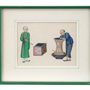 Lot de 6 peintures chinoises sur papier de riz, Canton, 18e-19e — photo 4