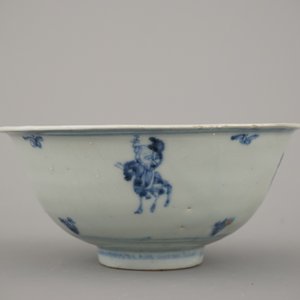 Lot van 3 blauw en witte kommen in Chinees porselein, Ming-dynastie — foto 8