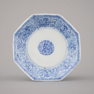 Lot van 3 blauw en witte kopjes en schoteltjes in Chinees porselein, Kangxi — foto 11