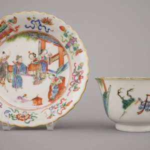 Lot van 6 Chinese kopjes en schoteltjes, Tongzhi merk en periode, 19e eeuw — foto 15