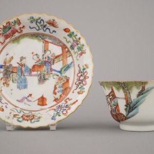 Lot van 6 Chinese kopjes en schoteltjes, Tongzhi merk en periode, 19e eeuw — foto 19