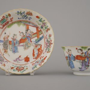 Lot van 6 Chinese kopjes en schoteltjes, Tongzhi merk en periode, 19e eeuw — foto 23
