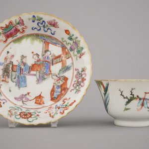 Lot van 6 Chinese kopjes en schoteltjes, Tongzhi merk en periode, 19e eeuw — foto 5