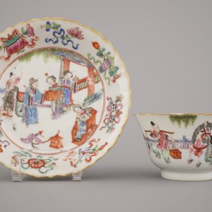Lot van 6 Chinese kopjes en schoteltjes, Tongzhi merk en periode, 19e eeuw — foto 6