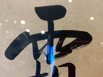 Lou Shibai 婁師白 (1918-2010): 'Libellule et fleurs' et Qi Gong 啟功 (1912-2005): 'Calligraphie', encre et couleurs sur papier — photo 4