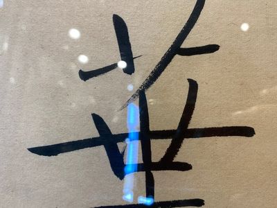 Lou Shibai 婁師白 (1918-2010): 'Libellule et fleurs' et Qi Gong 啟功 (1912-2005): 'Calligraphie', encre et couleurs sur papier — photo 5
