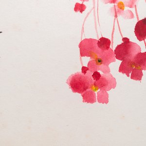 Lou Shibai 婁師白 (1918-2010): 'Libellule et fleurs' et Qi Gong 啟功 (1912-2005): 'Calligraphie', encre et couleurs sur papier — photo 6
