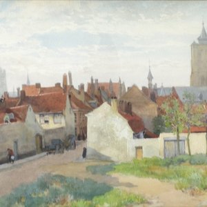 Louis Titz, (1859-1932), "Ypres des remparts", daté 1905 — photo 1
