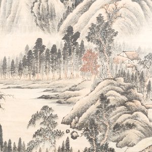 Lu Hui 陸恢 (1851-1920): 'Mountainous landscape', ink on paper, dated 1910 — photo 5