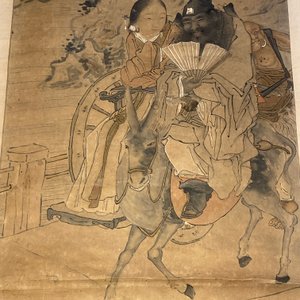 Luo Qing 羅清 (1821-1899): 'Four scrolls with figures in rocky landscapes', ink and colour on paper — 照片 27