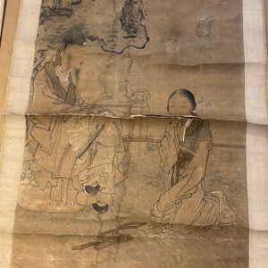Luo Qing 羅清 (1821-1899): 'Four scrolls with figures in rocky landscapes', ink and colour on paper — 照片 30