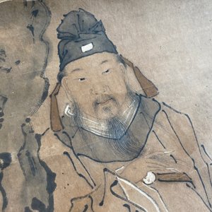 Luo Qing 羅清 (1821-1899): 'Four scrolls with figures in rocky landscapes', ink and colour on paper — 照片 44