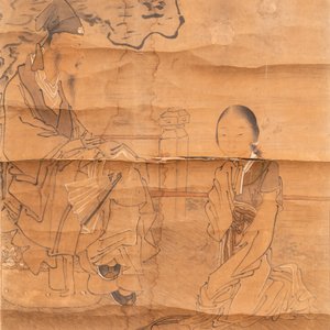 Luo Qing 羅清 (1821-1899): 'Four scrolls with figures in rocky landscapes', ink and colour on paper — 照片 7
