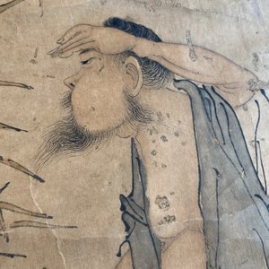 Luo Qing 羅清 (1821-1899): 'Quatre rouleaux aux personnages dans des paysages montagneux', encre et couleurs sur papier — photo 57