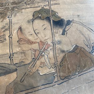 Luo Qing 羅清 (1821-1899): 'Quatre rouleaux aux personnages dans des paysages montagneux', encre et couleurs sur papier — photo 58