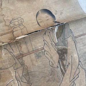 Luo Qing 羅清 (1821-1899): 'Vier scrolls met figuren in berglandschappen', inkt en kleur op papier — foto 60