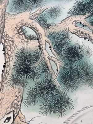 Ma Jin 馬晉 (1900-1970): 'Horse in the pine forest', ink and colour on paper, dated 1942 — foto 5