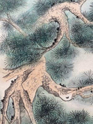 Ma Jin 馬晉 (1900-1970): 'Horse in the pine forest', ink and colour on paper, dated 1942 — foto 10