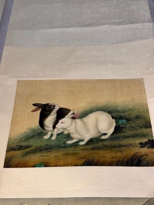Ma Jin 馬晉 (1900-1970): 'Sheep, Donkeys, Rabbits and a Polar bear', ink and colour on silk — foto 21