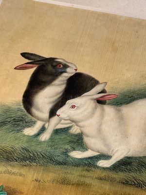 Ma Jin 馬晉 (1900-1970): 'Sheep, Donkeys, Rabbits and a Polar bear', ink and colour on silk — foto 22