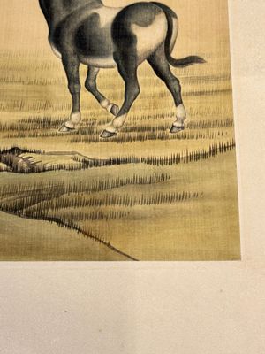 Ma Jin 馬晉 (1900-1970): 'Sheep, Donkeys, Rabbits and a Polar bear', ink and colour on silk — foto 5