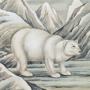 Ma Jin 馬晉 (1900-1970): 'Sheep, Donkeys, Rabbits and a Polar bear', ink and colour on silk — foto 8